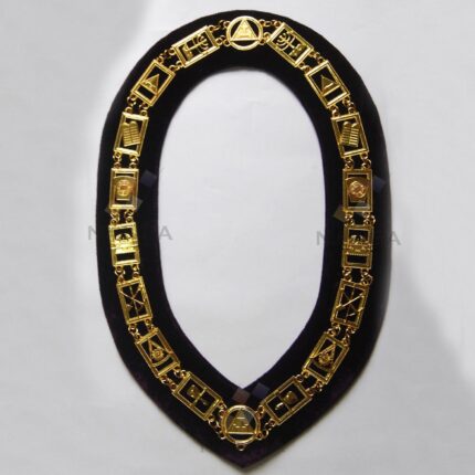 Masonic Chain Collar - Gold on Purple