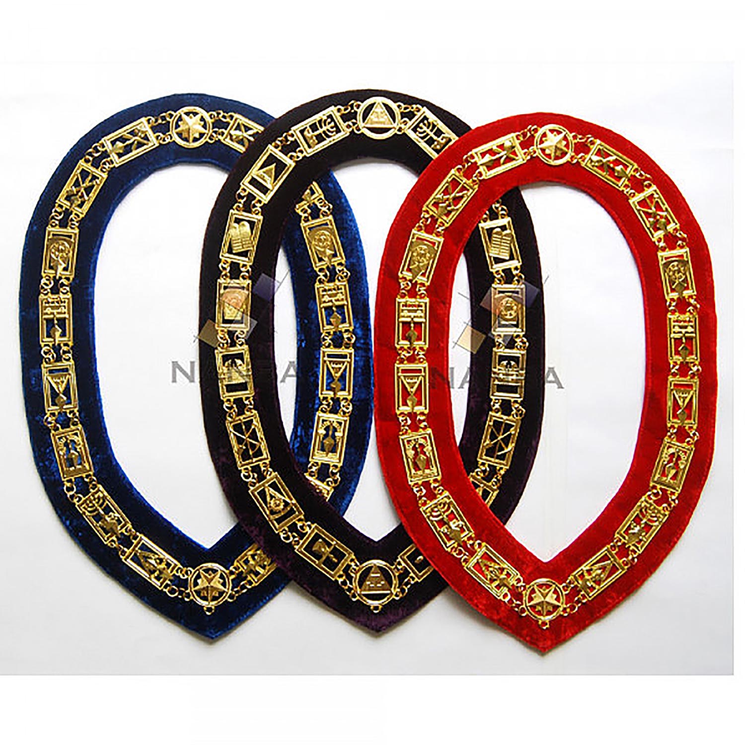 Masonic Chain Collars - Mix (red, pruple And blue) Masonic Chain Collars - Mix (red, pruple And blue)