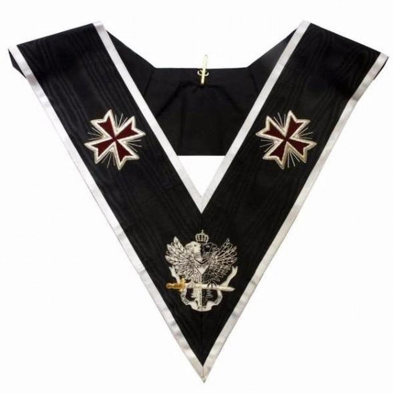 Masonic Collar AASR 30th Degree Templar Cross & Bicephalic Eagle Masonic Collar AASR 30th Degree Templar Cross & Bicephalic Eagle