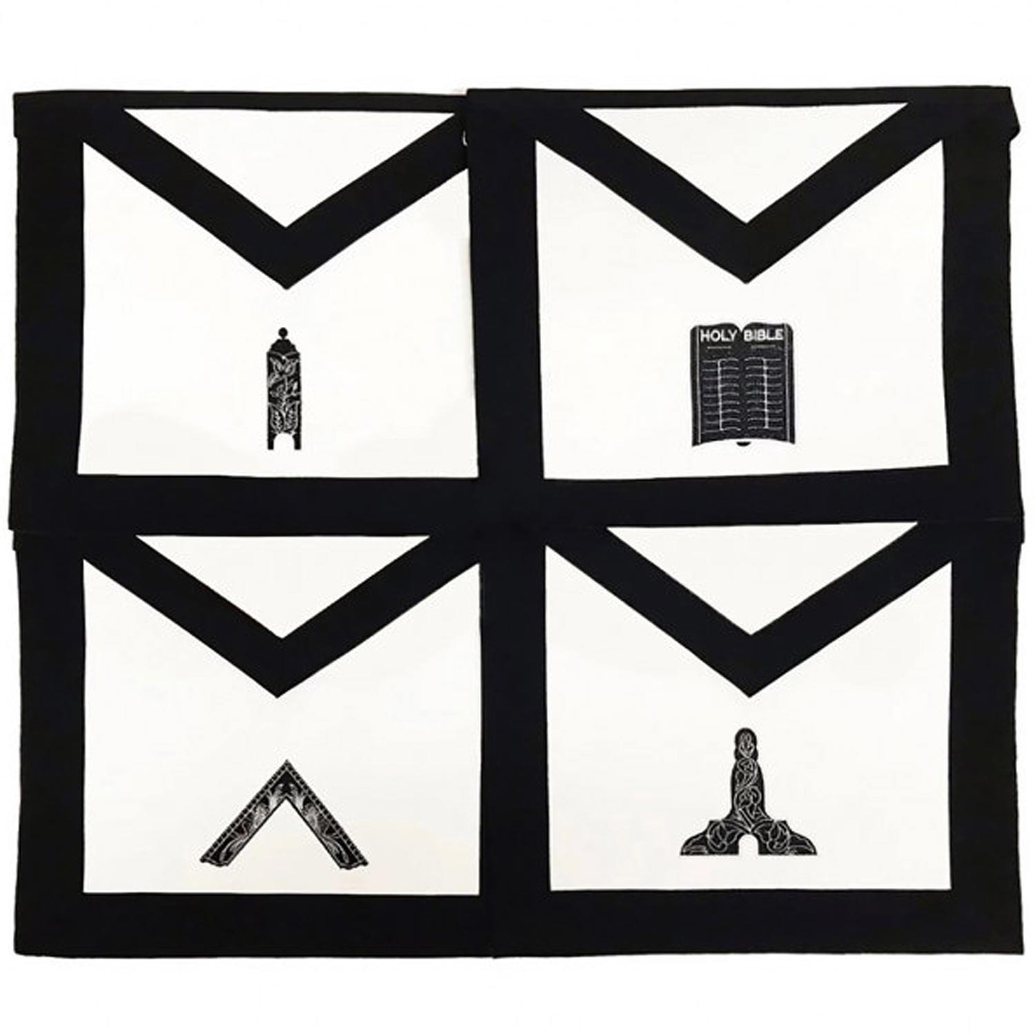 Masonic Funeral Members Apron Set Masonic Funeral Members Apron Set