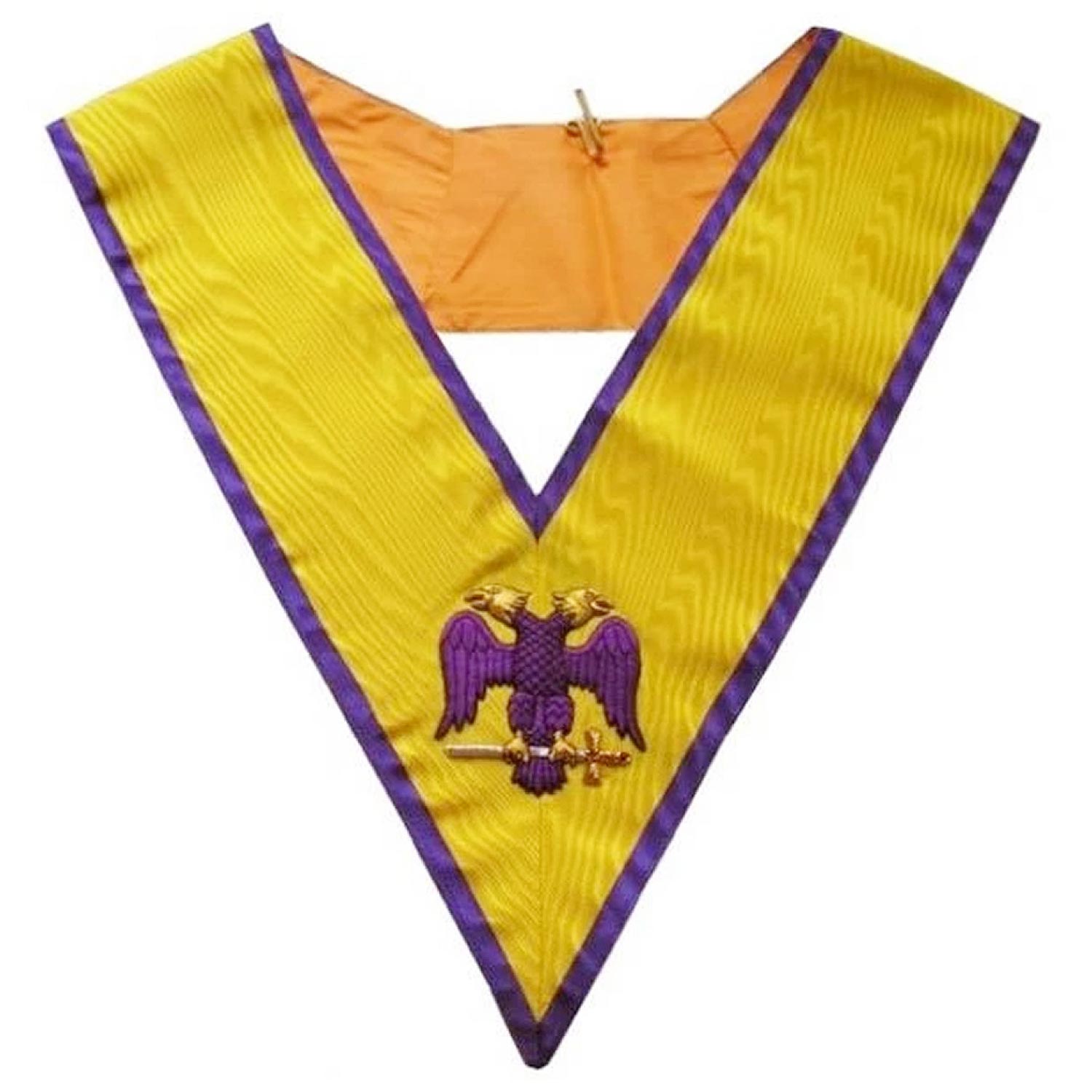 Masonic Memphis Misraim Hand Embroidered Collar - 95 Degree Masonic Memphis Misraim Hand Embroidered Collar - 95 Degree