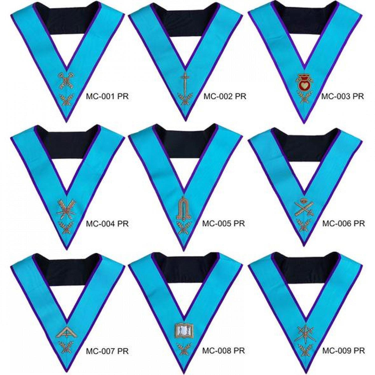 Masonic Memphis Misraim Officer Collars Hand Embroidered Masonic Memphis Misraim Officer Collars Hand Embroidered
