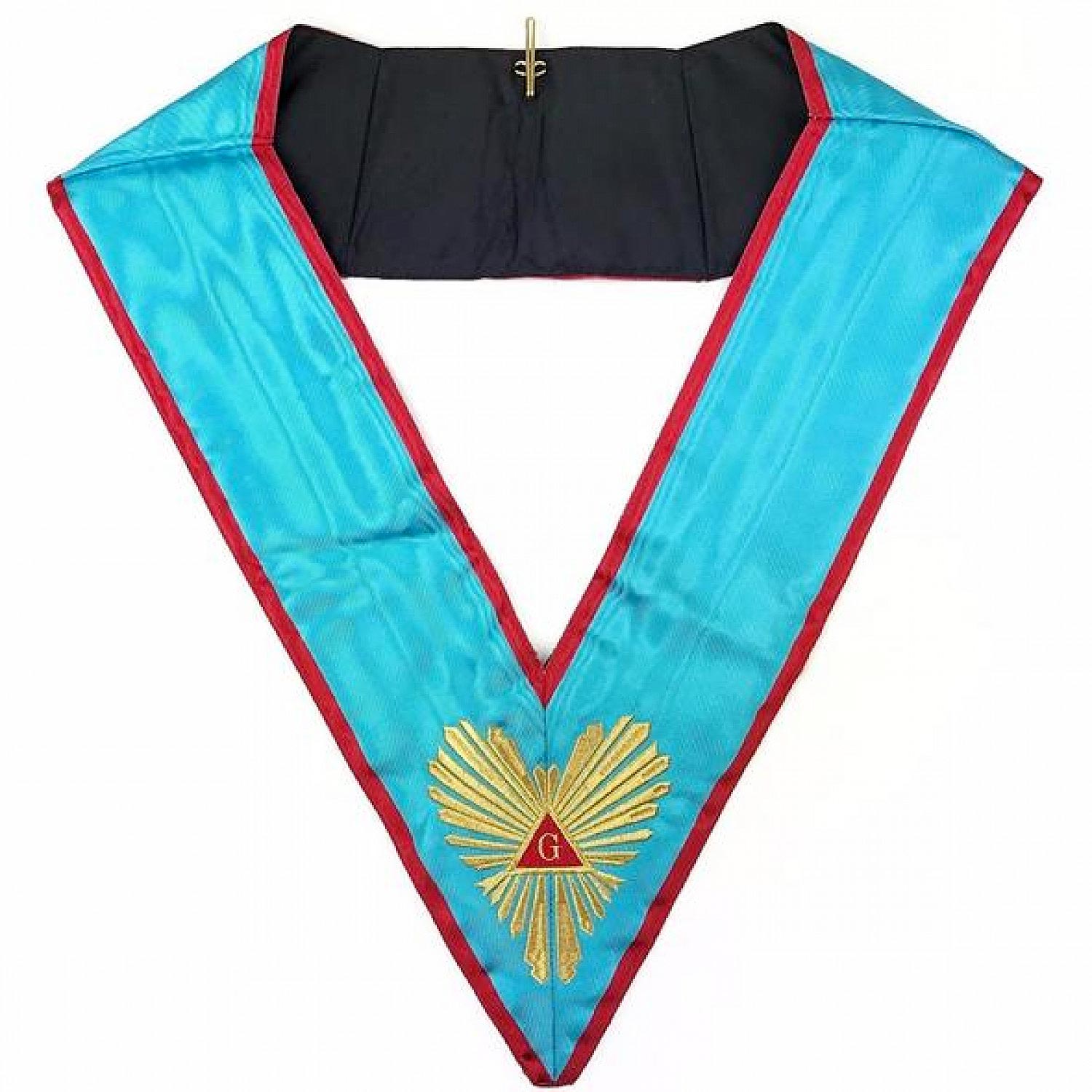 Masonic Officer Collar Memphis Misraim Worshipful Past Master Hand Emroidered Masonic Officer Collar Memphis Misraim Worshipful Past Master Hand Emroidered