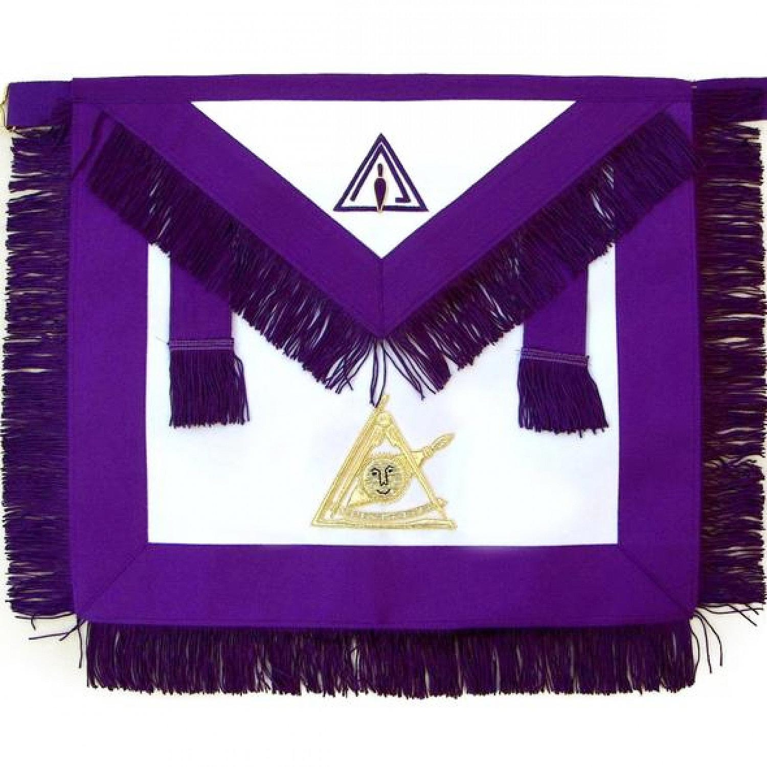 Masonic Past Apron Thrice Illustrious Master Hand Embroidered Masonic Past Apron Thrice Illustrious Master Hand Embroidered