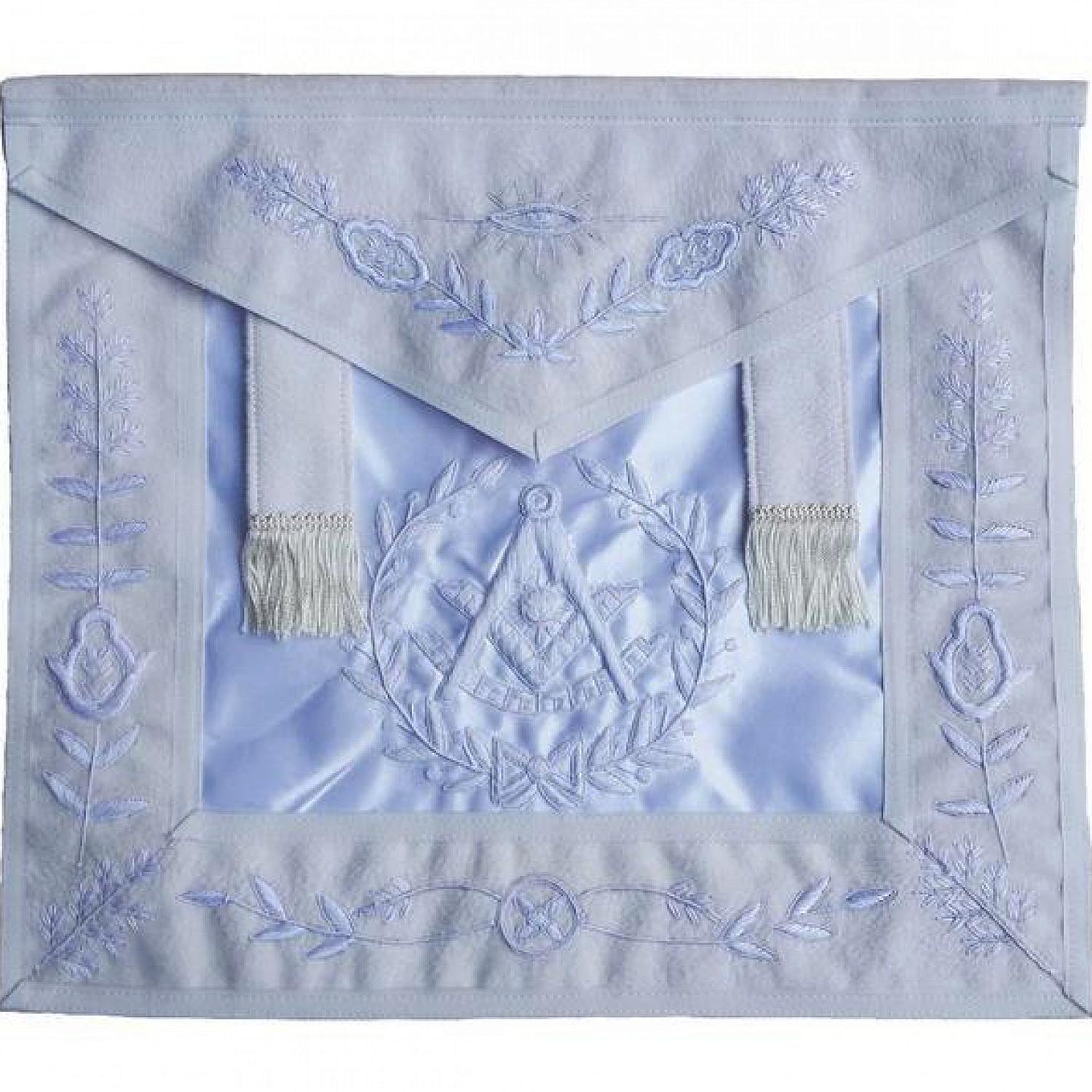 Masonic Past Master Apron All White With Fringe Masonic Past Master Apron All White With Fringe