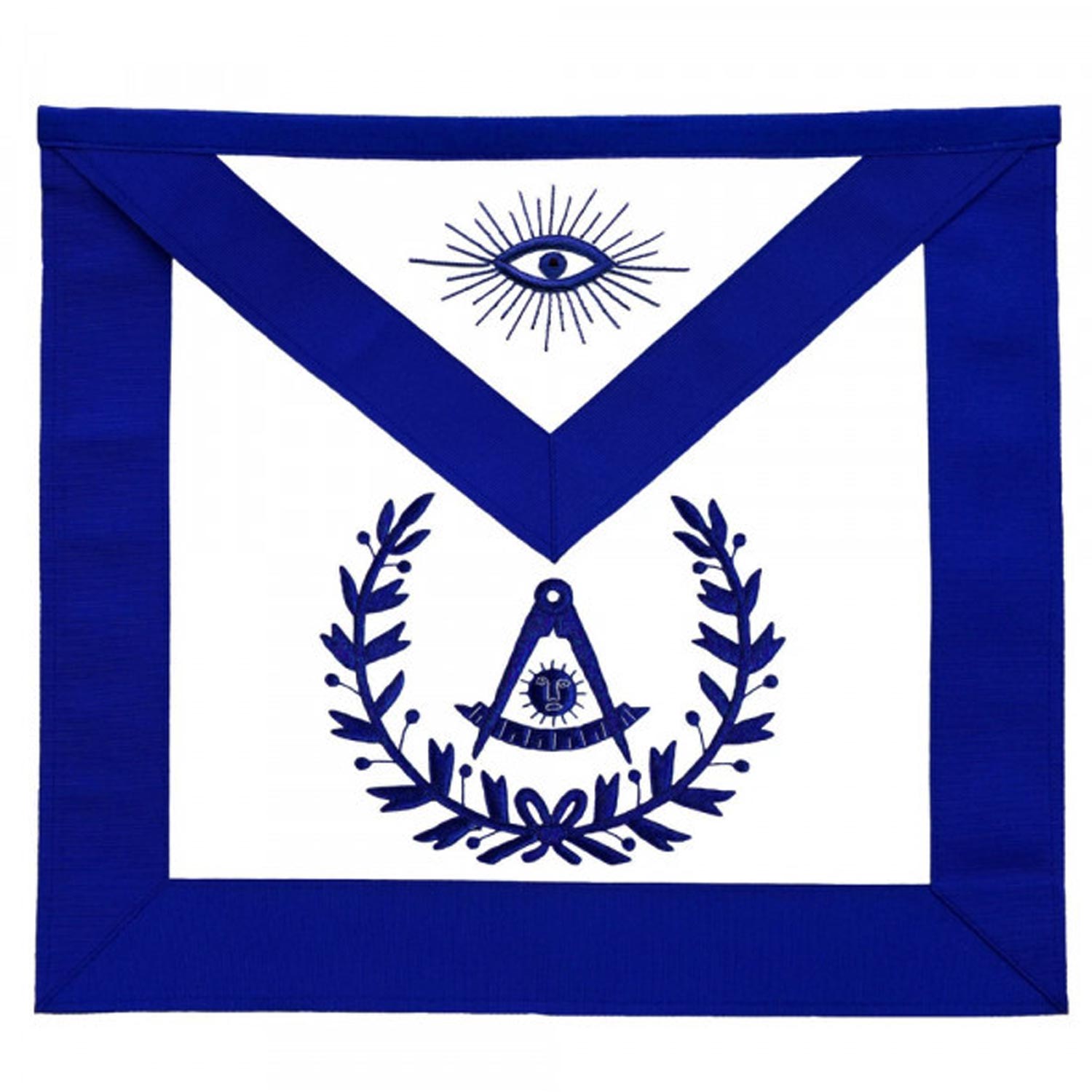 Masonic Past Master Apron With Wreath Blue Masonic Past Master Apron With Wreath Blue