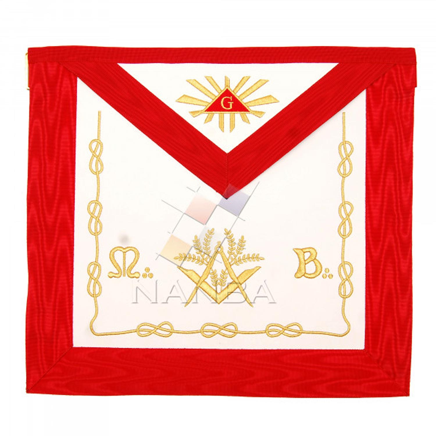 Masonic Red Apron Machine Made Embroidery Masonic Red Apron Machine Made Embroidery