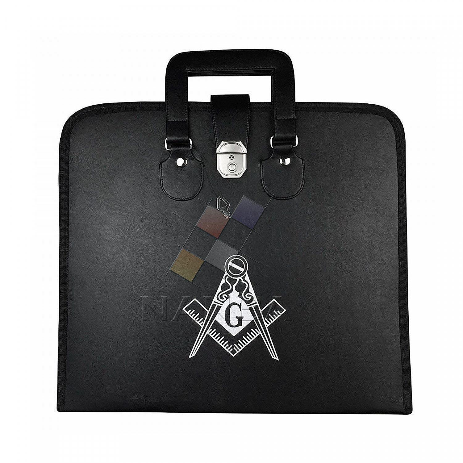 MASONIC REGALIA FILE CASE BLACK SQUARE COMPASS G - SOFT HANDLE MASONIC REGALIA FILE CASE BLACK SQUARE COMPASS G - SOFT HANDLE