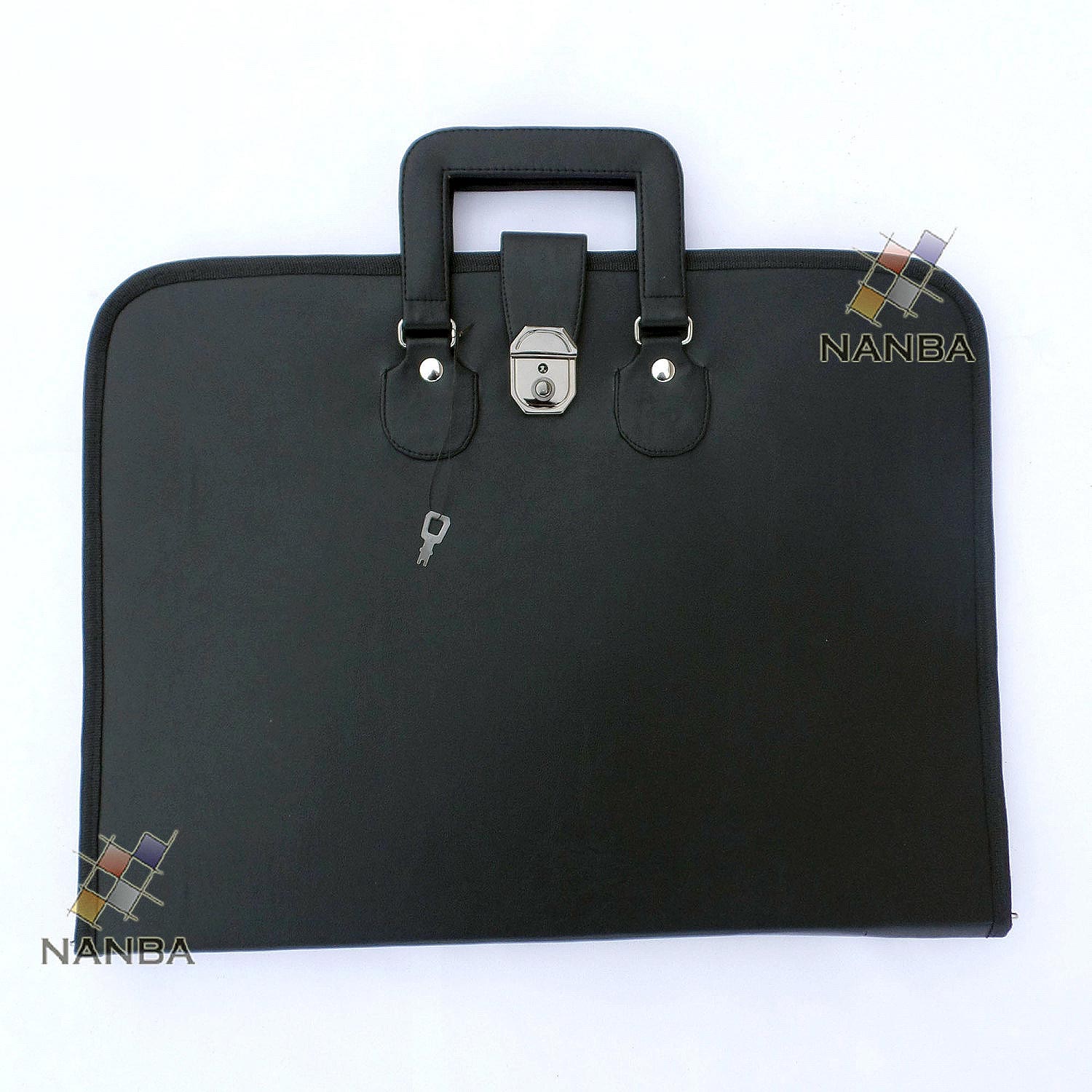 Masonic Regalia File Case Leather Black - Soft Handle Masonic Regalia File Case Leather Black - Soft Handle
