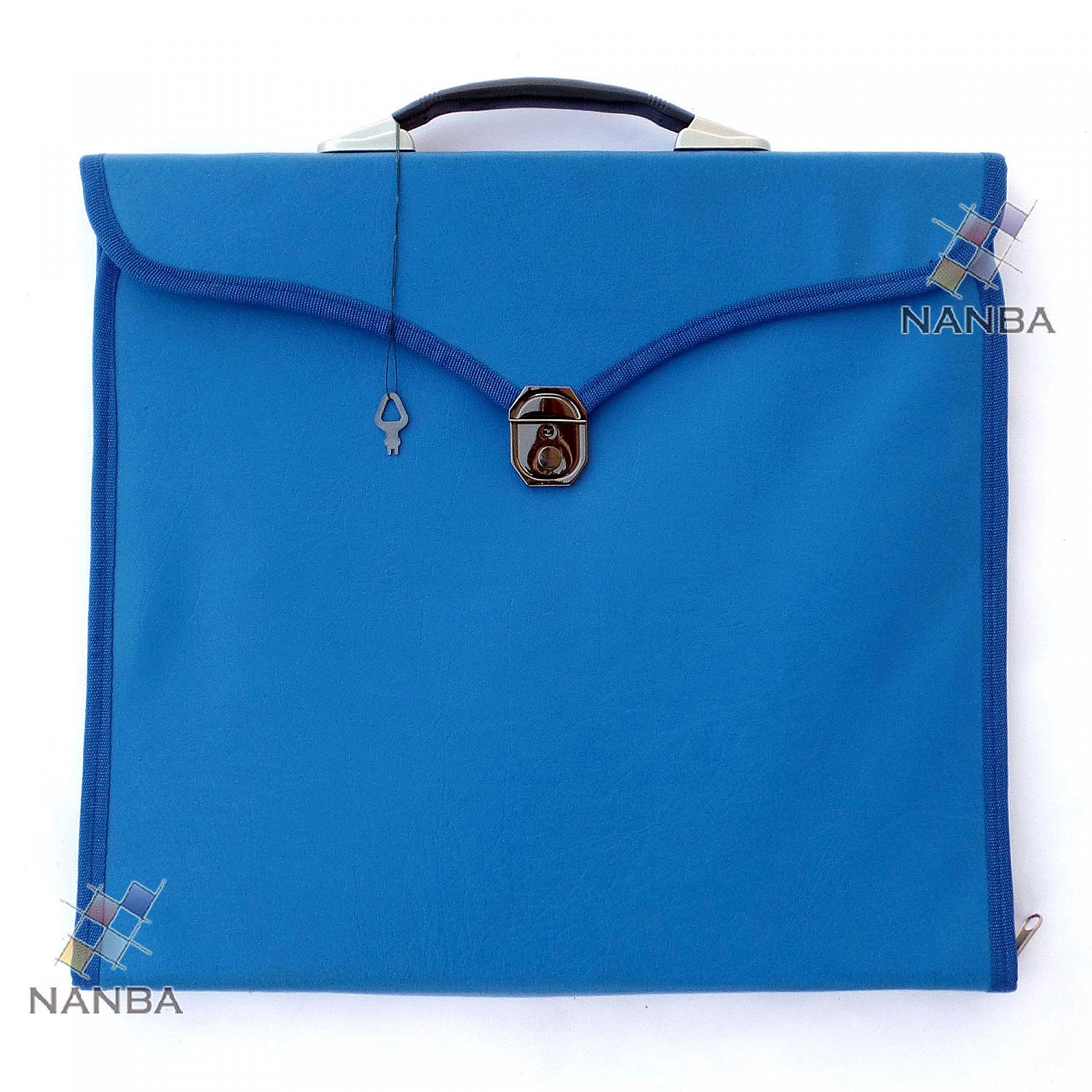 Masonic Regalia File Case Leather Blu - Hard Handle Masonic Regalia File Case Leather Blu - Hard Handle