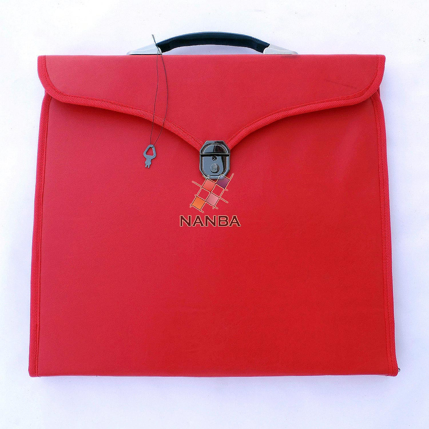 Masonic Regalia File Case Leather Red- Hard Handle Masonic Regalia File Case Leather Red- Hard Handle