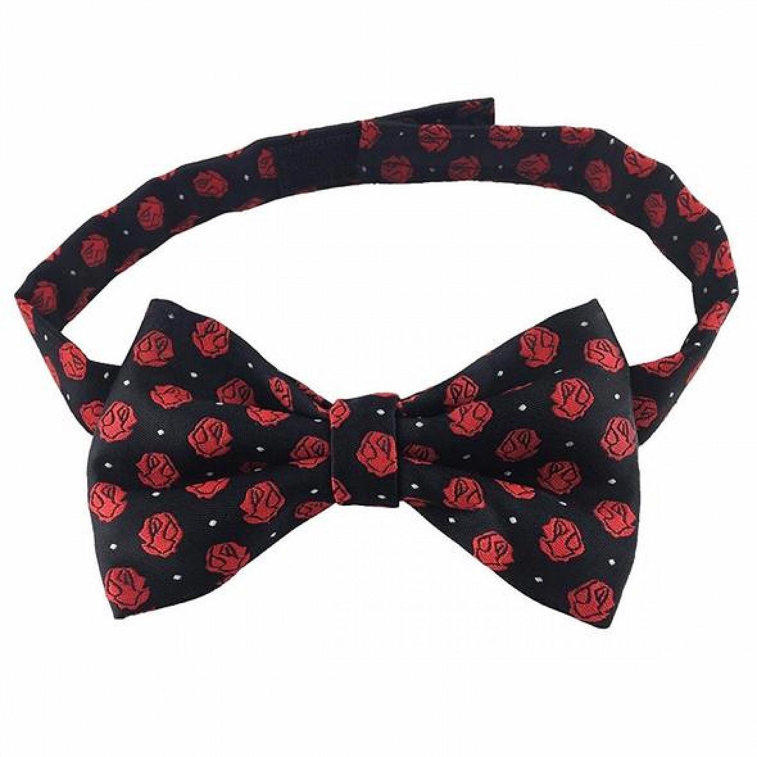 Masonic Rose Croix polka dot Bow Tie with Red Logo Masonic Rose Croix polka dot Bow Tie with Red Logo