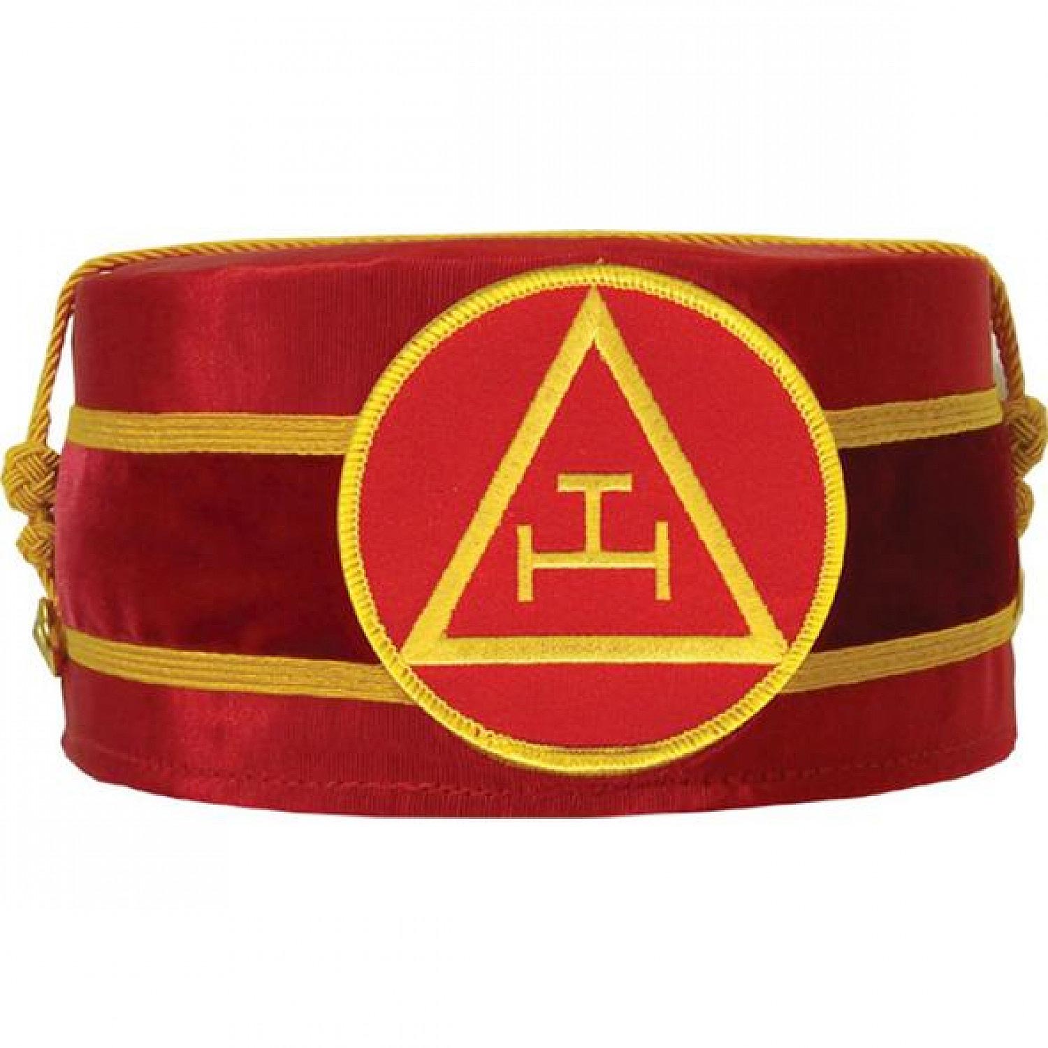 Masonic Royal Arch Cap Triple Tau Red Masonic Royal Arch Cap Triple Tau Red