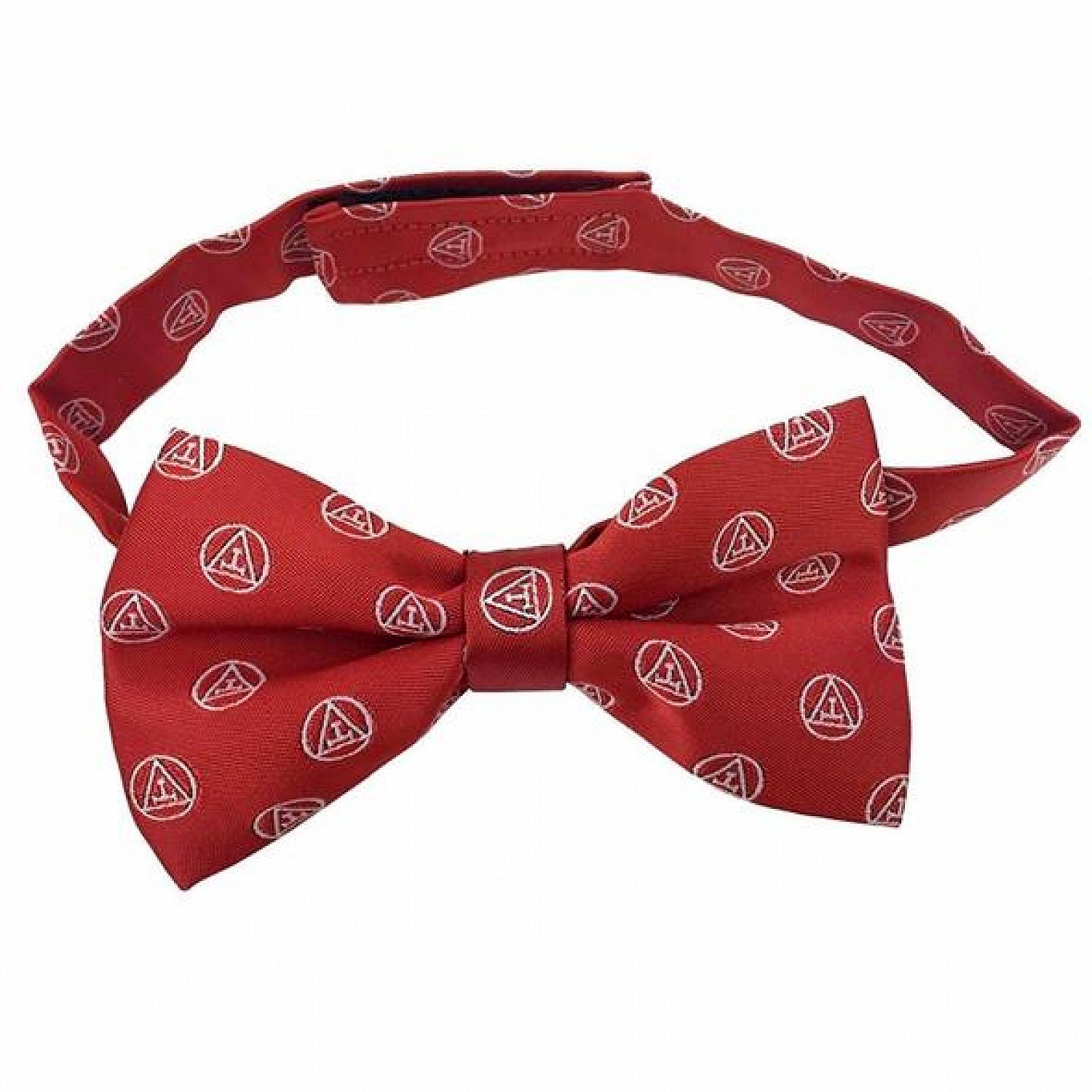 Masonic Royal Arch silk RA Bow Tie with Tau Red & White Masonic Royal Arch silk RA Bow Tie with Tau Red & White
