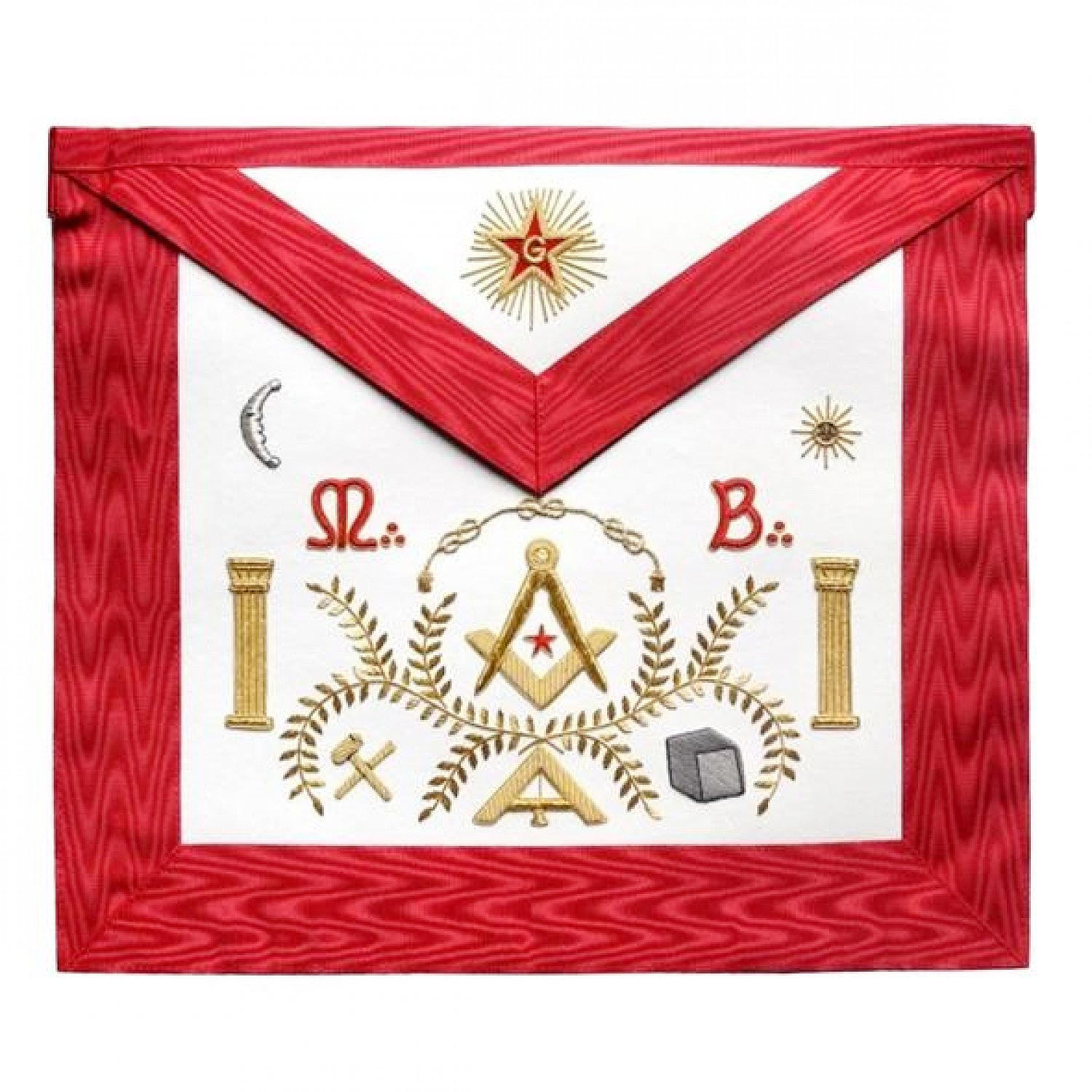 Masonic Scottish Rite Apron AASR Master Mason Columns Moon and Sun Masonic Scottish Rite Apron AASR Master Mason Columns Moon and Sun