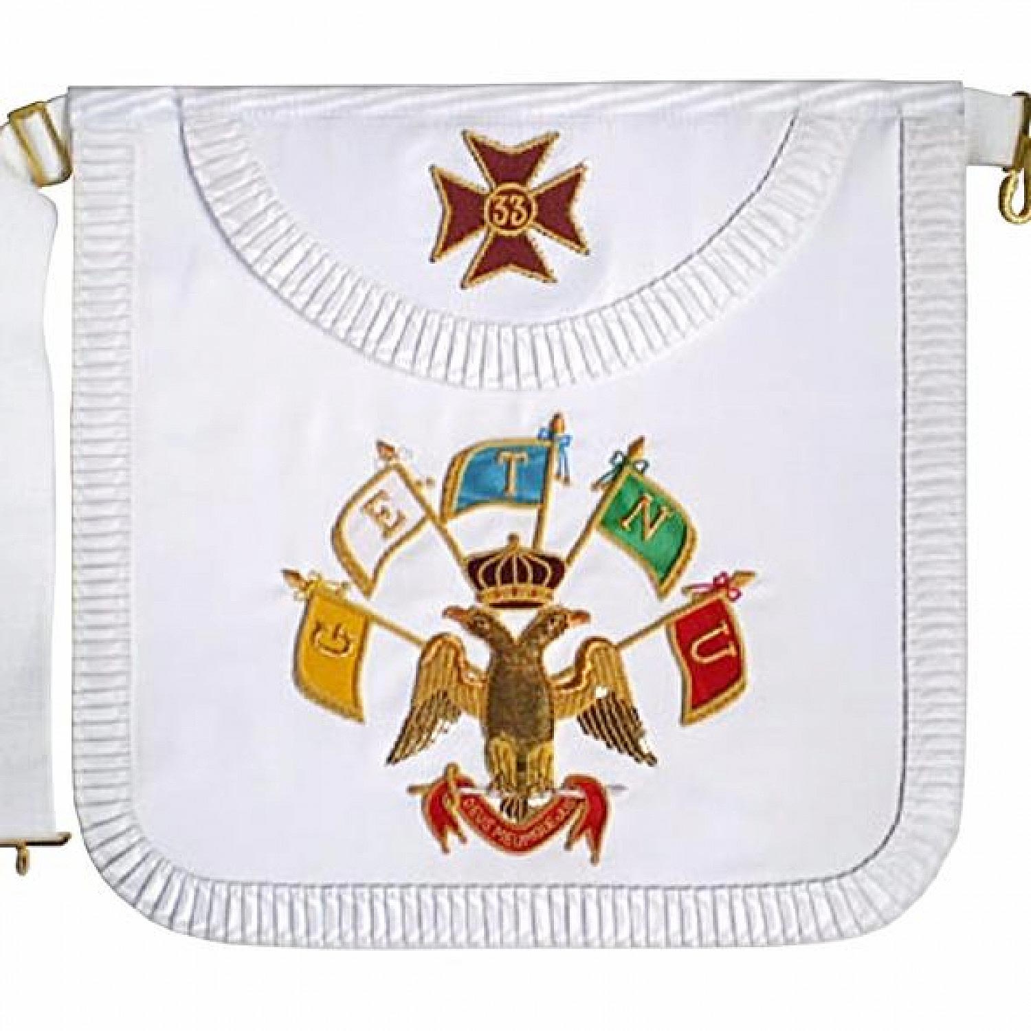 Masonic Scottish Rite Satin Round Apron AASR 33rd Degree Masonic Scottish Rite Satin Round Apron AASR 33rd Degree