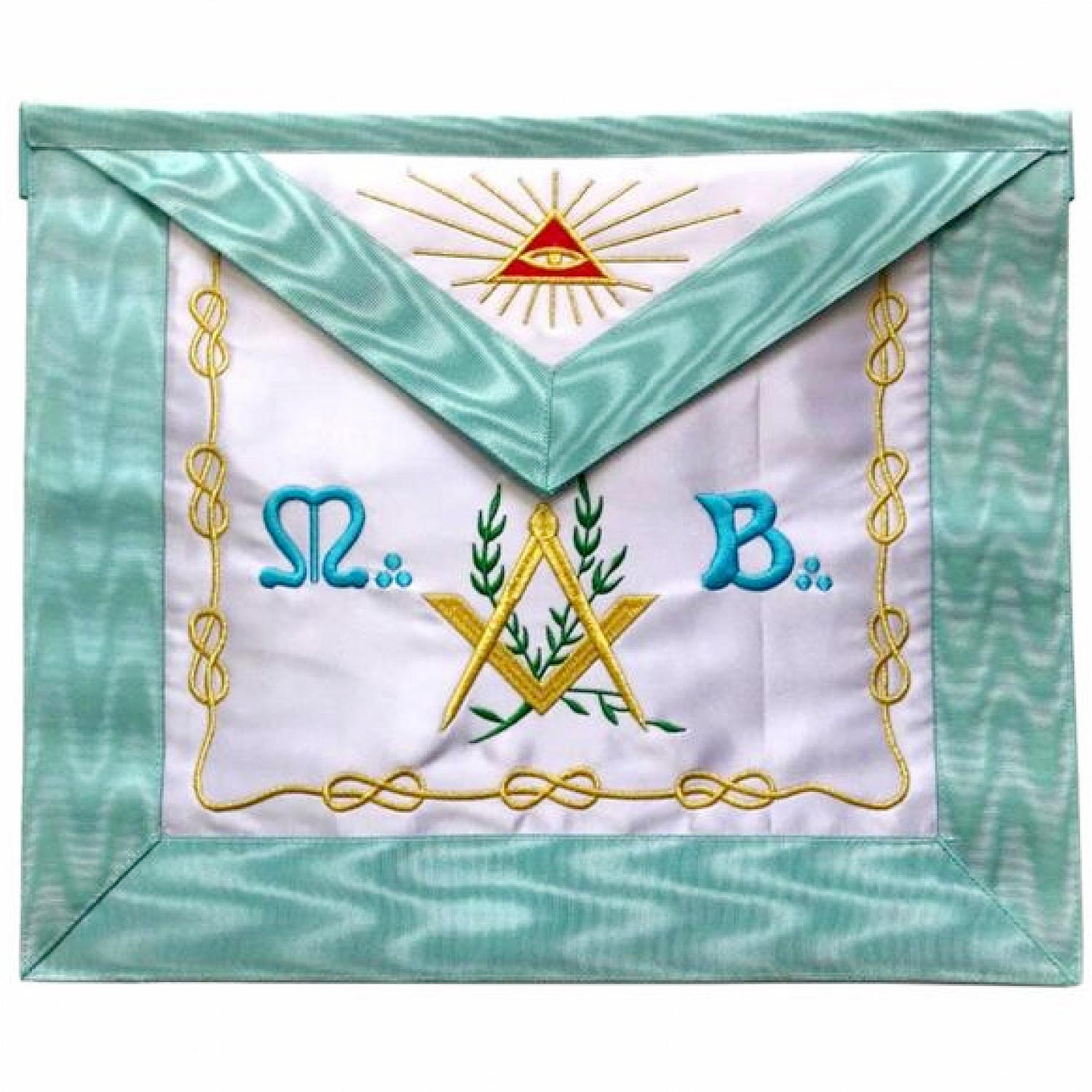 Master Mason French Rite / Modern Rite Pyramid Silk Apron - Sky Blue Master Mason French Rite / Modern Rite Pyramid Silk Apron - Sky Blue