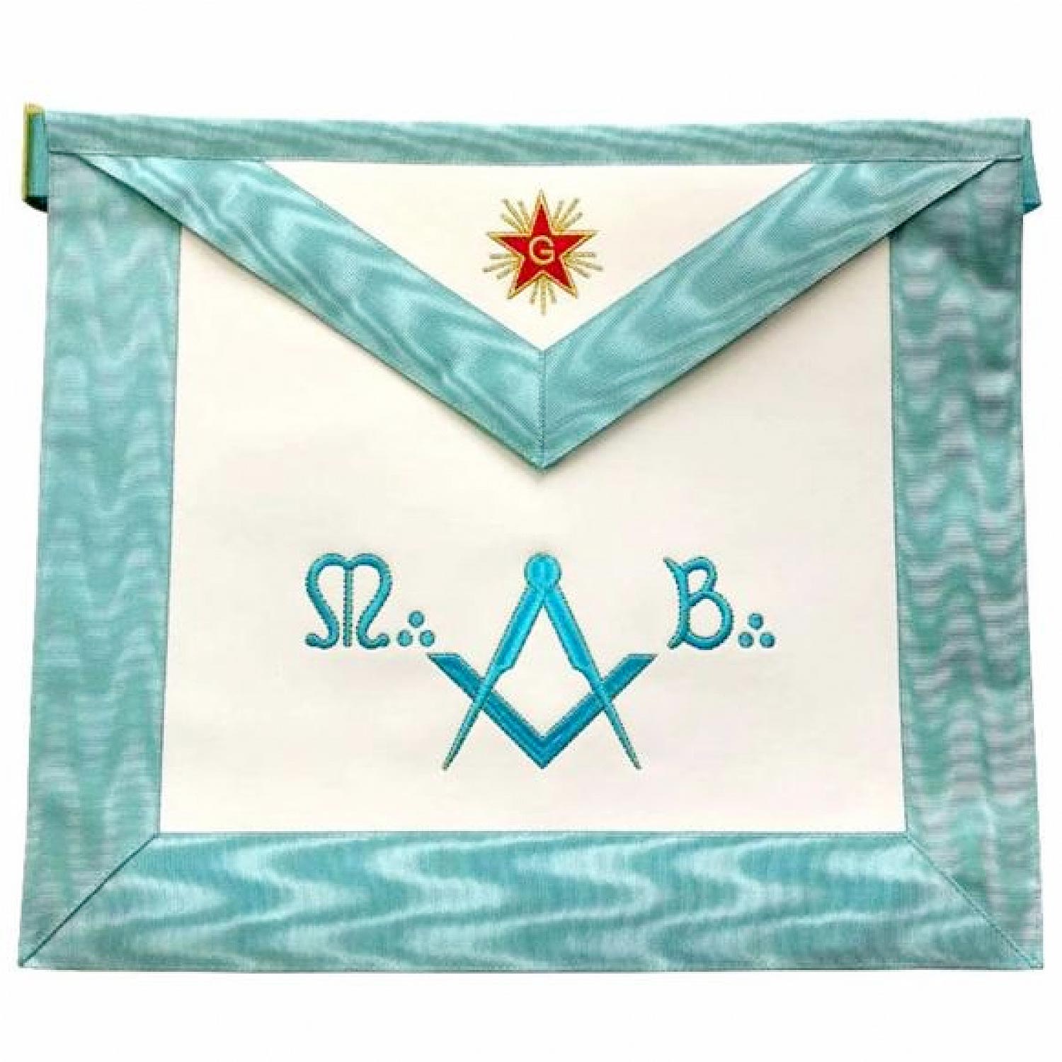 Master Mason French Rite / Modern Rite Star Lambskin Apron - Sky Blue Master Mason French Rite / Modern Rite Star Lambskin Apron - Sky Blue