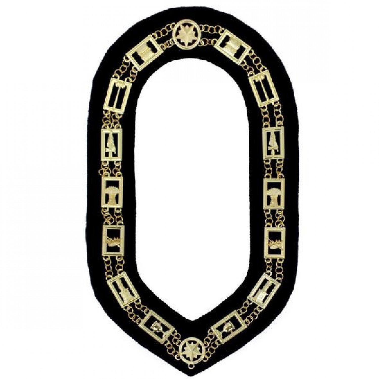 OES - Regalia Chain Collar - Gold/Silver on Blue + Free Case OES - Regalia Chain Collar - Gold/Silver on Blue + Free Case