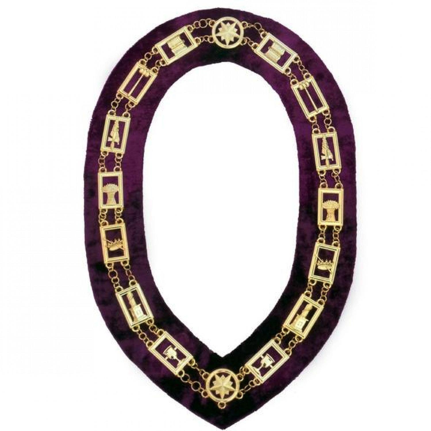 OES - Regalia Chain Collar - Gold/Silver on Purple + Free Case OES - Regalia Chain Collar - Gold/Silver on Purple + Free Case
