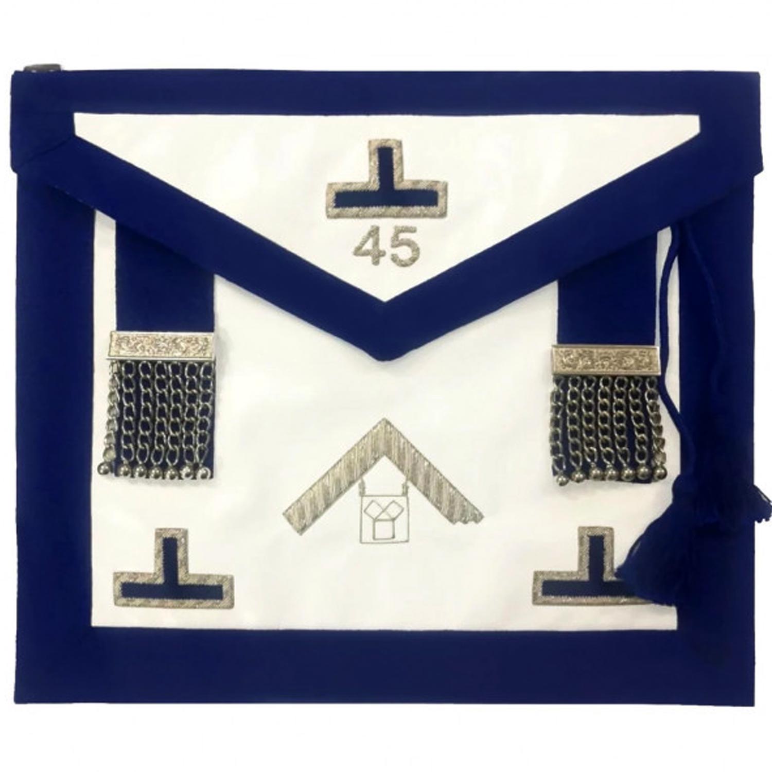 Pennsylvania Regulation 13"x15" - Past Master - Masonic Hand Embroidered Apron Pennsylvania Regulation 13"x15" - Past Master - Masonic Hand Embroidered Apron