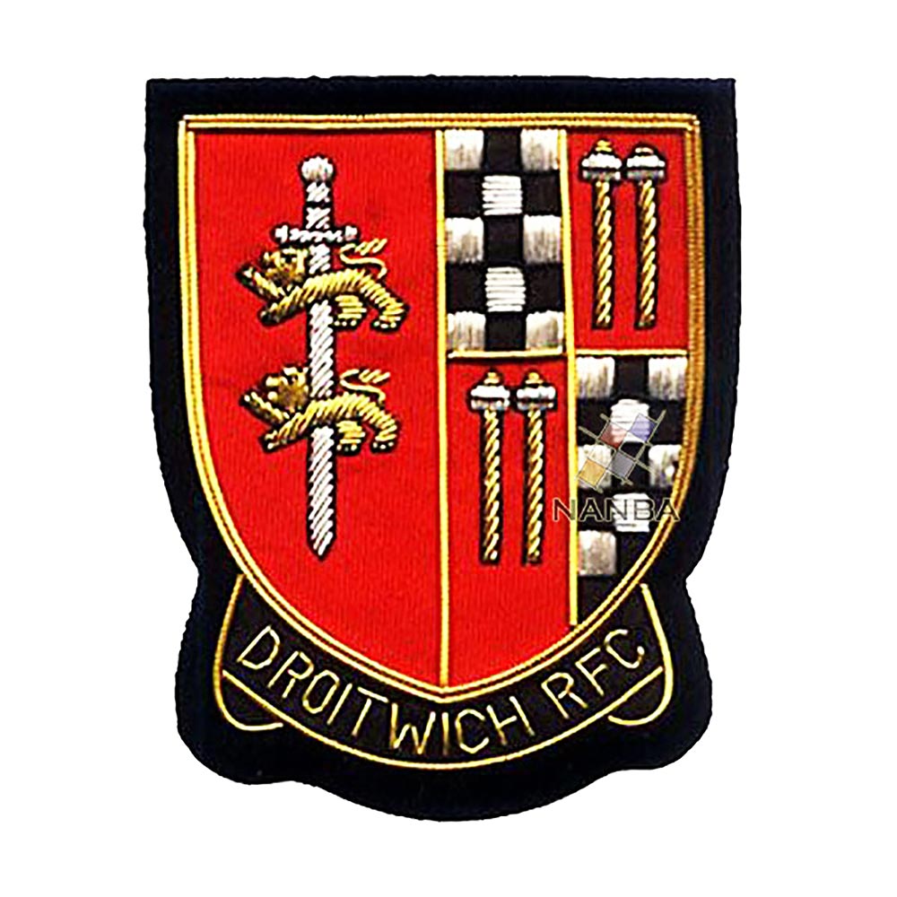 Red Bullion Embroidered Shield Badges Red Bullion Embroidered Shield Badges