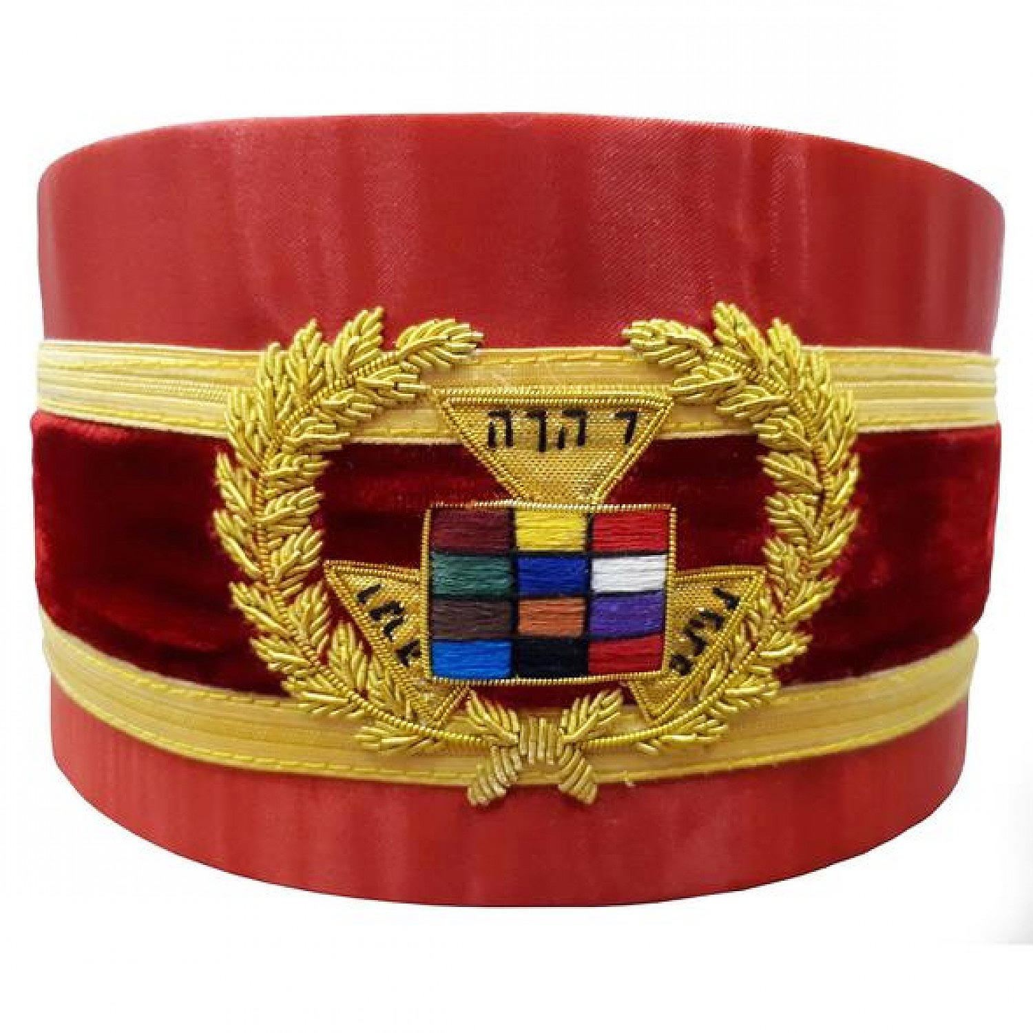 Royal Arch Grand Red Cap Past High Priest PHP Bullion Hand Embroidered Royal Arch Grand Red Cap Past High Priest PHP Bullion Hand Embroidered