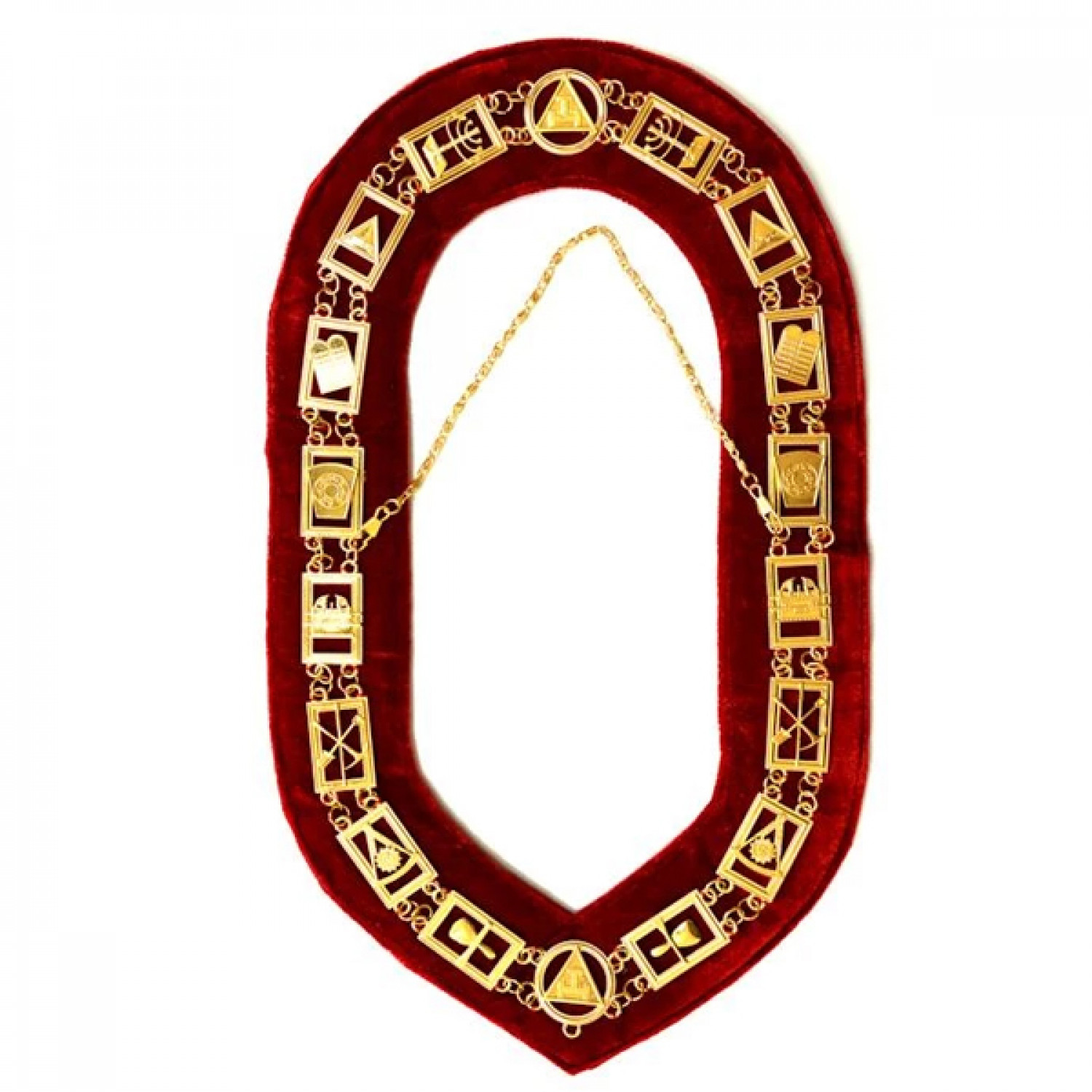 Royal Arch - Masonic Chain Collar - Gold/Silver On Red Royal Arch - Masonic Chain Collar - Gold/Silver On Red
